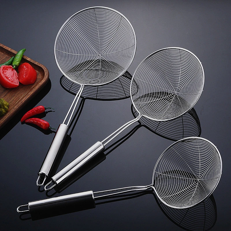 

Stainless Steel Oil Frying Spoon Colander Mesh Strainer Round Net Filter Scoop Noodles Dumpling Sieve for Kitchen Accessories