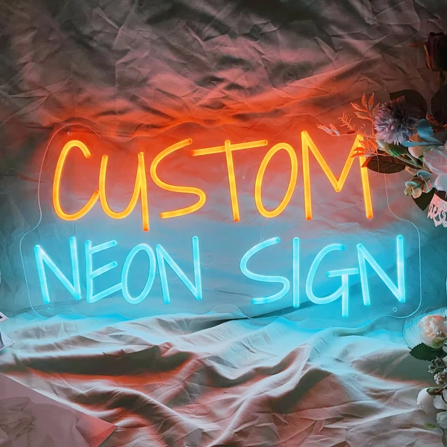 CUSTOM Neon Sign งานแต่งงานตกแต่งนีออนสุขสันต์วันเกิดเด็กของขวัญหน้าแรกห้องนอน Neon Wall Decor ไฟ LED ตัวอักษร 1