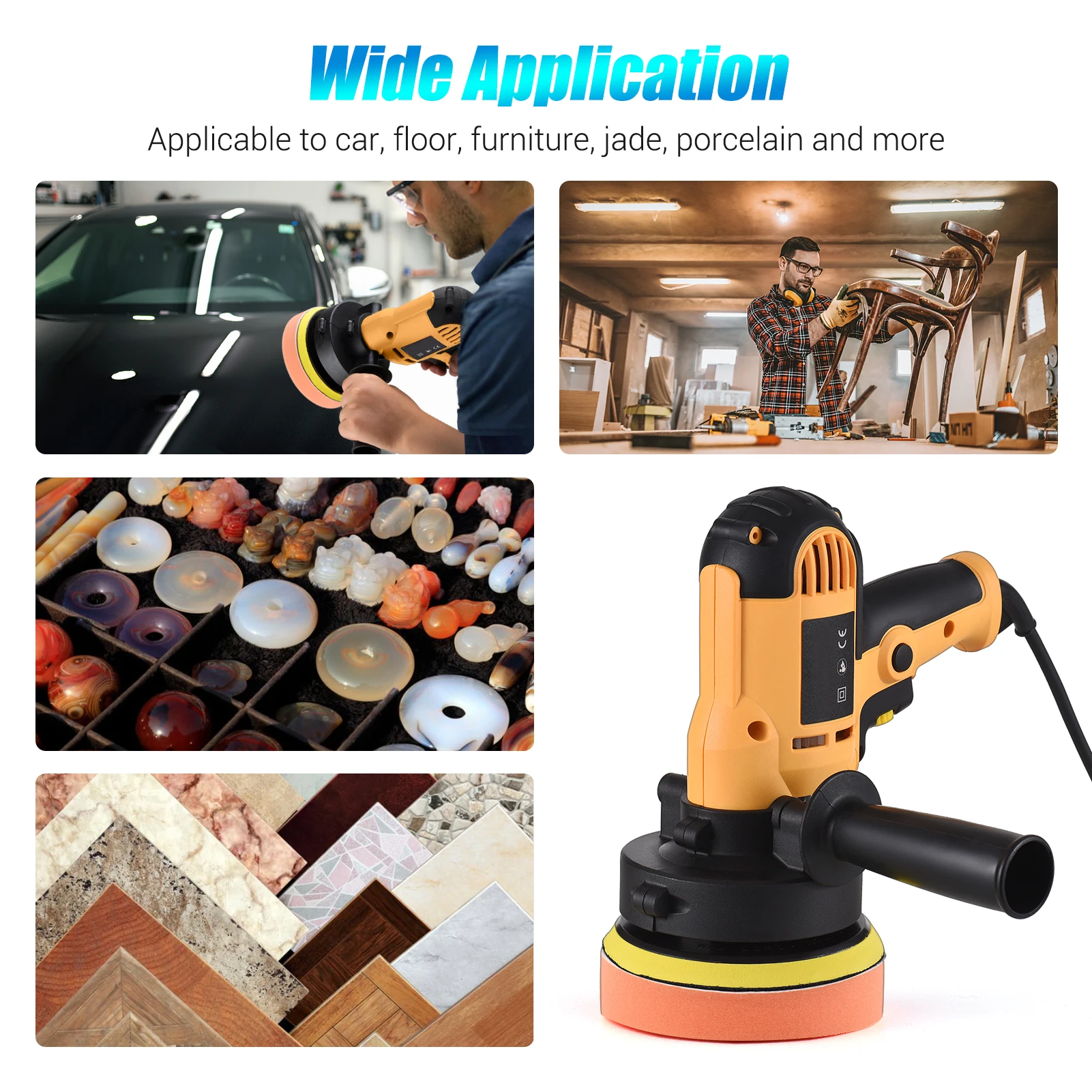 Electric Polisher 5 Inch Car Polishing Kit 700W Variable Speed automotive polisher Waxing Machine Auto Parts Power Tools 4