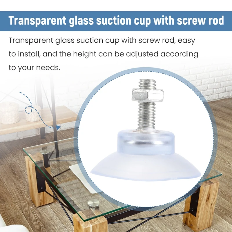 10 Pcs Rubber Strong Suction Cup Replacements For Glass Table Tops With M6 Screw