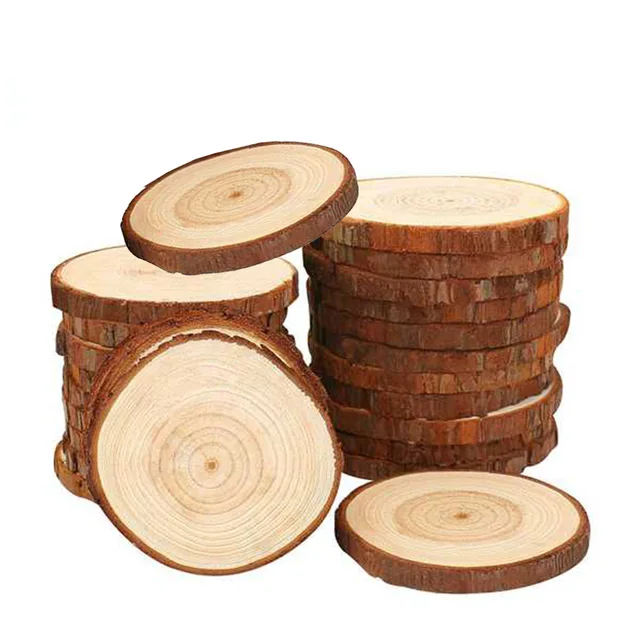 Rodajas de madera Natural para manualidades, anillos de árbol de madera, de  boda decoración rústica, adornos de pila de madera, 3-4CM, 30 piezas -  AliExpress