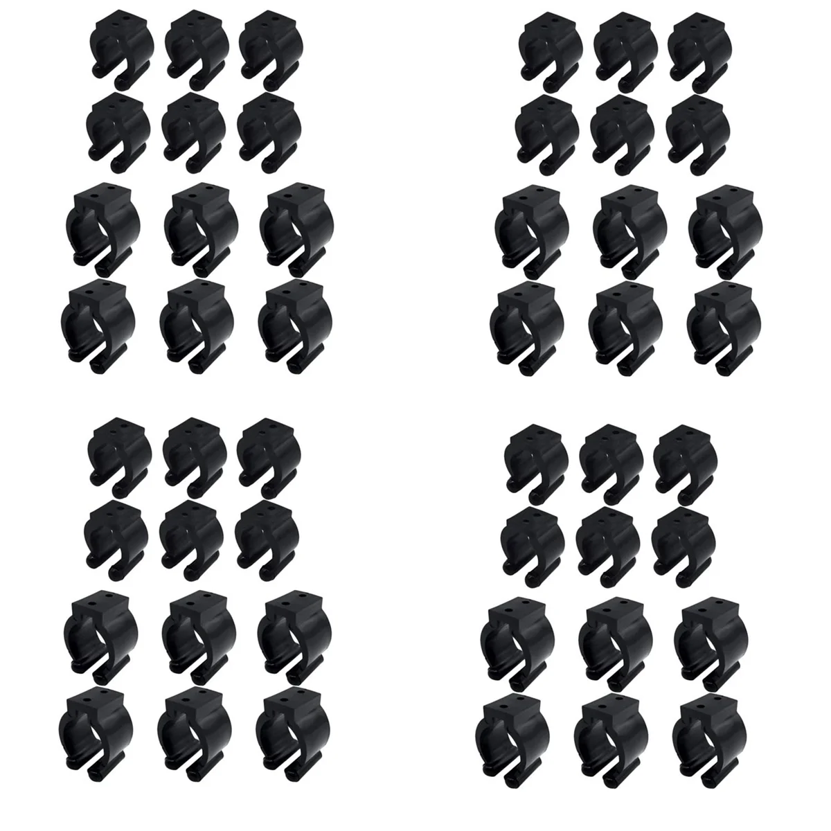 BAAU 48 Pieces Regular Fishing Pole Rod Holder Storage Clips Rack 2 Style & 24 Pcs Each Style- Big for Hold Handle