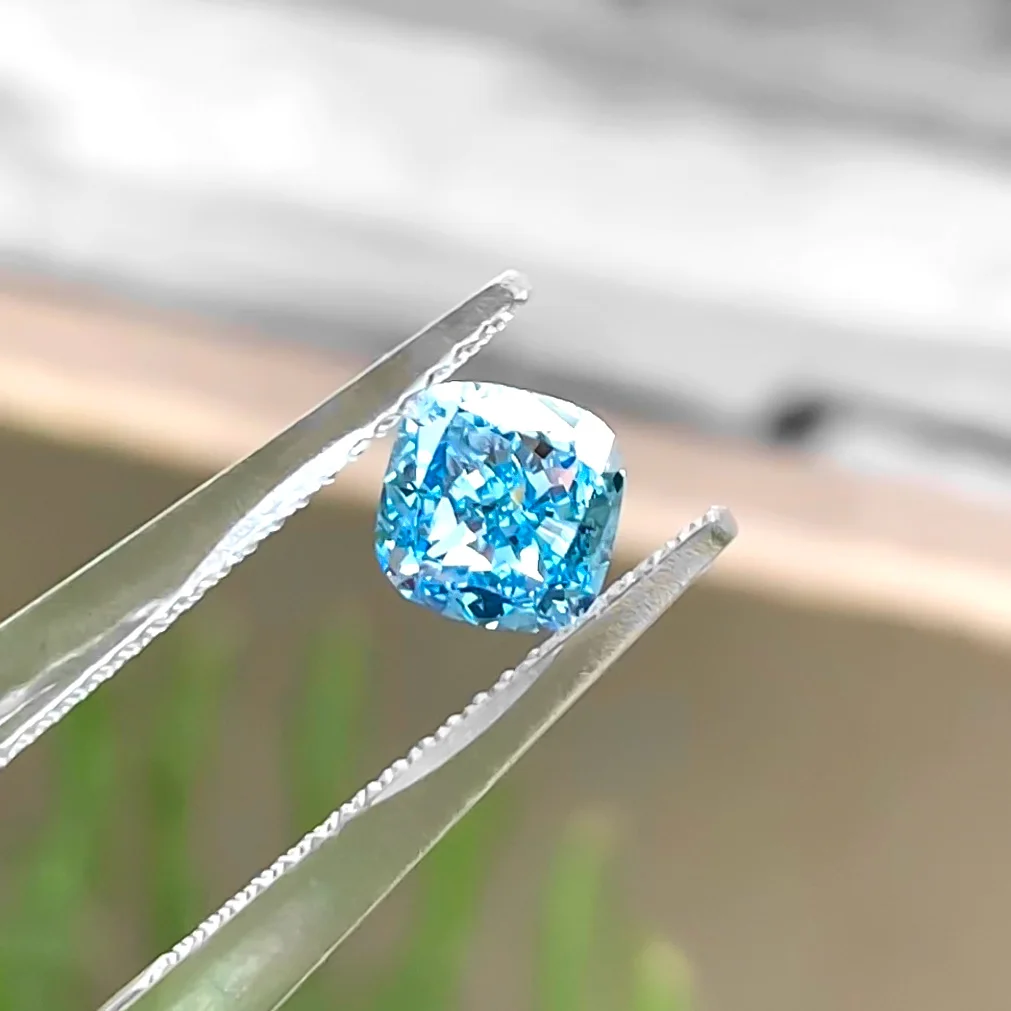 

VS1 1.04CT Lab grown Diamond Fancy Intense Blue HPHT Diamonds Cushion Shape Loose Stone IGI Certificate Gemstones