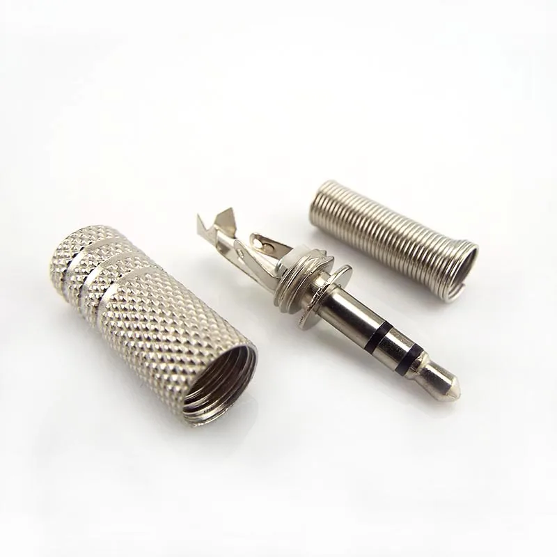 금속 3.5mm 2 링 3 극 스테레오 잭 플러그 오디오 커넥터 케이블 솔더 어댑터 터미널, 용수철 포함