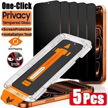 1-5 Pezzi Pellicola Protettiva Anti-Spia per iPhone 18 17 16 15 14 13 12 11 Pro Max XS XR Air 7 8 Plus 16e, Installazione con Un Clic, in Vetro