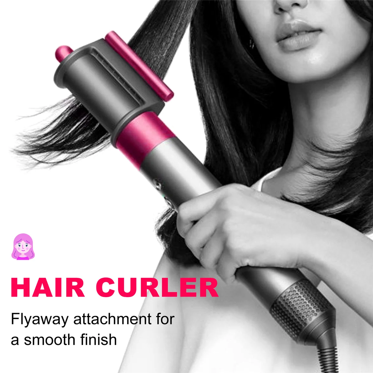 For Dyson Airwrap HS01/HS05 Anti-Flying Wind Nozzle Universal Hair Styling Hair Curler Replacement Accessories Rose Red