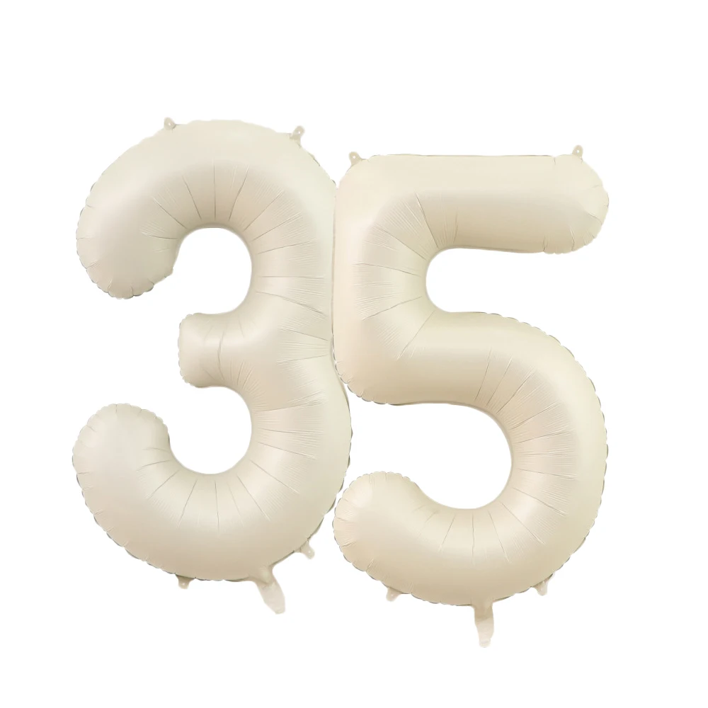 Cream Caramel Digital Number Balloon for Birthday Celebrations - Kids & Adults Party Decor and DIY Supplies