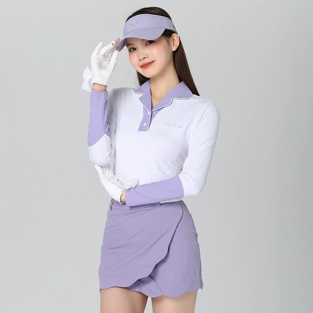 Golf Women's Autumn New Long Sleeved Top Wrinkle Resistant High-quality Versatile Temperament Short Skirt Outdoor Leisure Sports