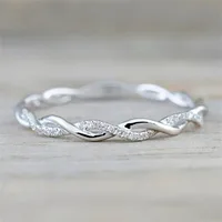 Popular fashion, personalized twisted knot ring for couples, set with diamonds. - Image 4