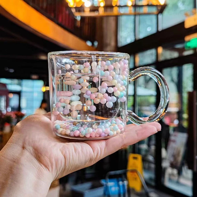 New Creative Double Wall Glass Mug Cup With Dry Flower Funny Transparent  Aesthetic Coffee Juice Milk Water Cup Personalized Gift - Glass - AliExpress