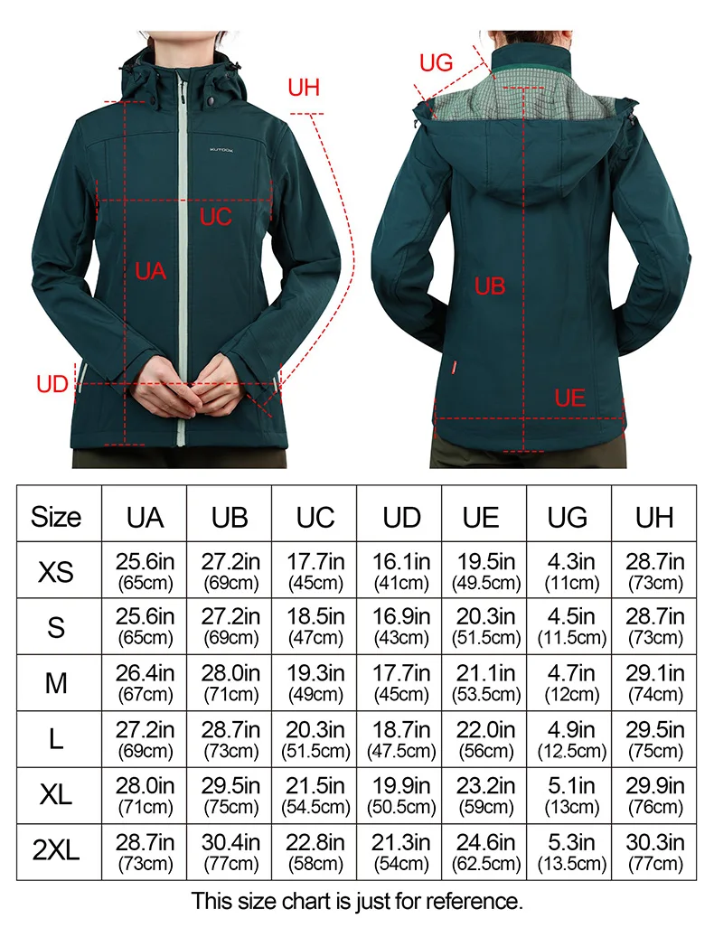 KUTOOK Women's Hiking Softshell Jackets Lightweight Fleece Sportswear Clothing Removable Hood with Pockets for Climbing Travel