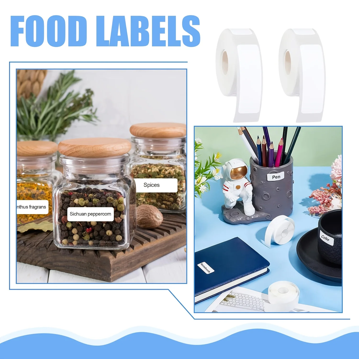 12x40mm 흰색 감열 라벨 3/6롤 160 라벨/롤 (P15 D30 D35 Q30 P11 P12 HP3 HP4 프린터용) 가정 사무실 학교용