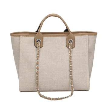 Borse tote da donna Borsa alla moda in tela di grande capacità Catene casual Borse a tracolla Borsa da donna grande borsa a tracolla Borsa per la spesa
