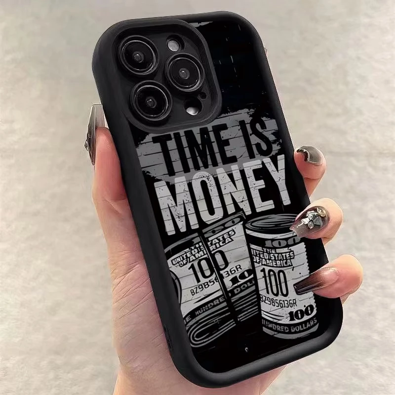 Luxury Time is Money Printed Soft Phone Case Cover