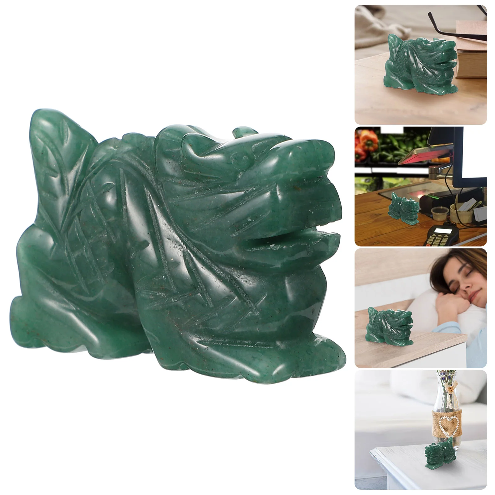 

Feng Shui Dragon Statue Chinese Zodiac Dragon Figures Jade Dragon Sculpture Hand Carved Mascot Dragon Collectible Figurines Home
