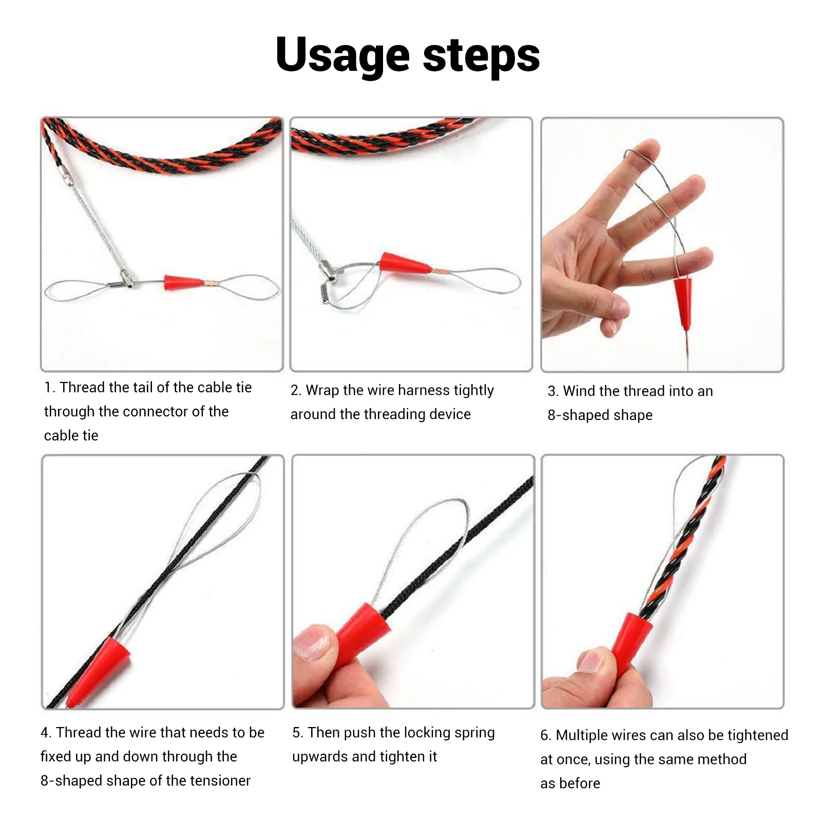 Cable Puller Universal Wire Threading Device 9/13.5/18/22.5/27M Spring High Elasticity Rope Pulling Device Electrician Wire Lead
