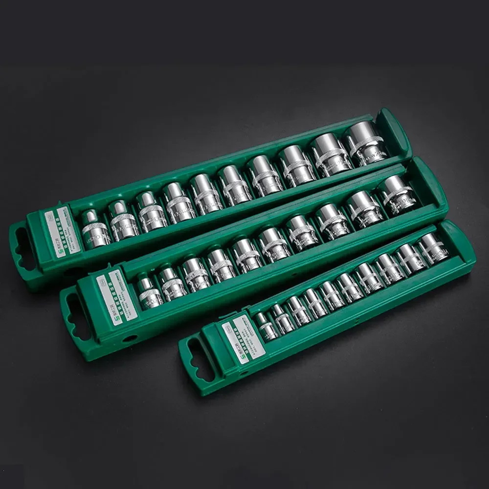 Prodrill 1/4”, 3/8” 1/2” Drive Socket Set 6/9/10 Pcs External Sockets Cr-V Steel Standard Socket Set