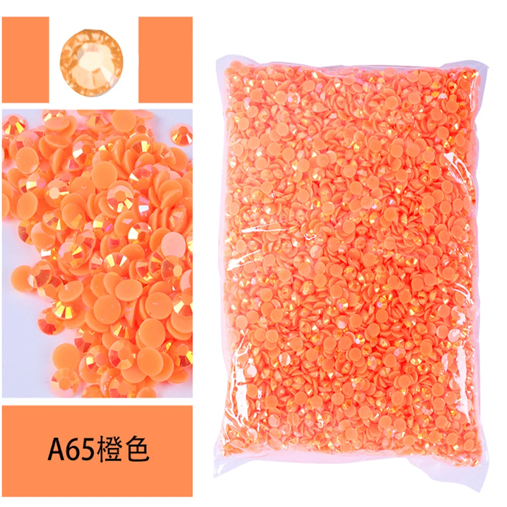 Vibrant Jelly AB Color FlatBack Resin Rhinestones for Nail Art and Garment Embellishment