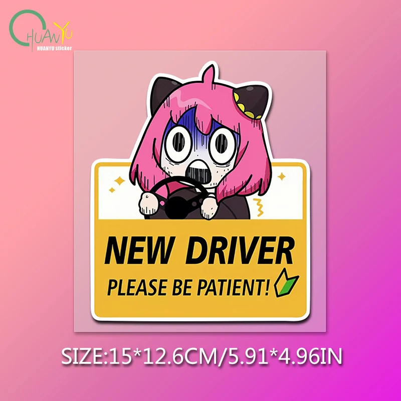 Anime Car Sticker New Driver For Bumper Decoration Cute Peep Spirit Sticker Auto Parts External Accessories Inkjet Vinyl Decals