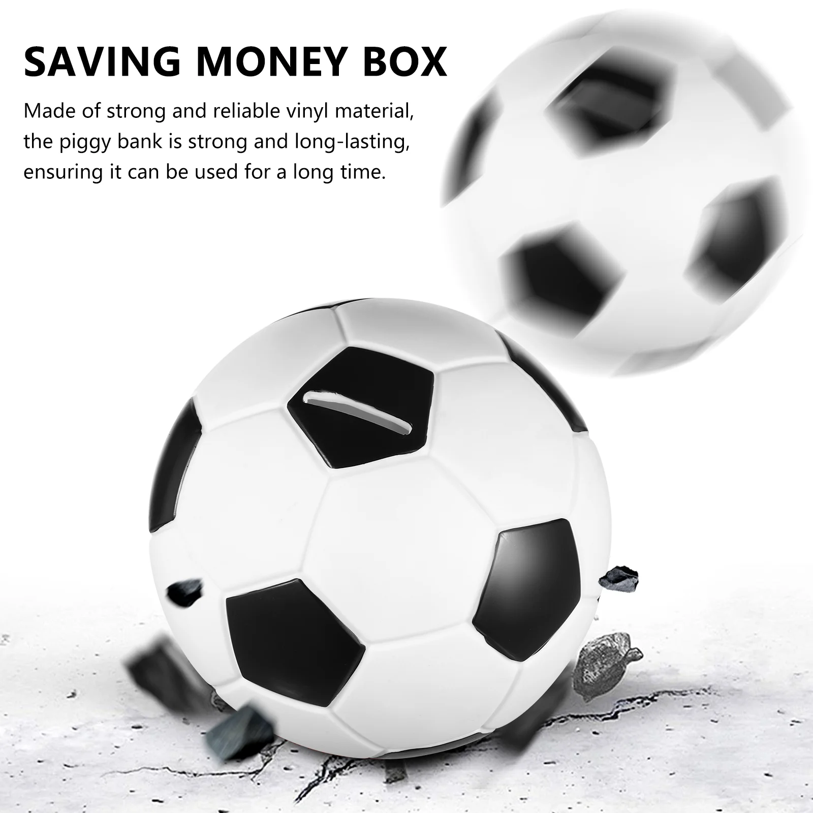 Football Coin Jar Piggy Bank Cash Soccer Decor For Boys Room Gifts Vinyl 4