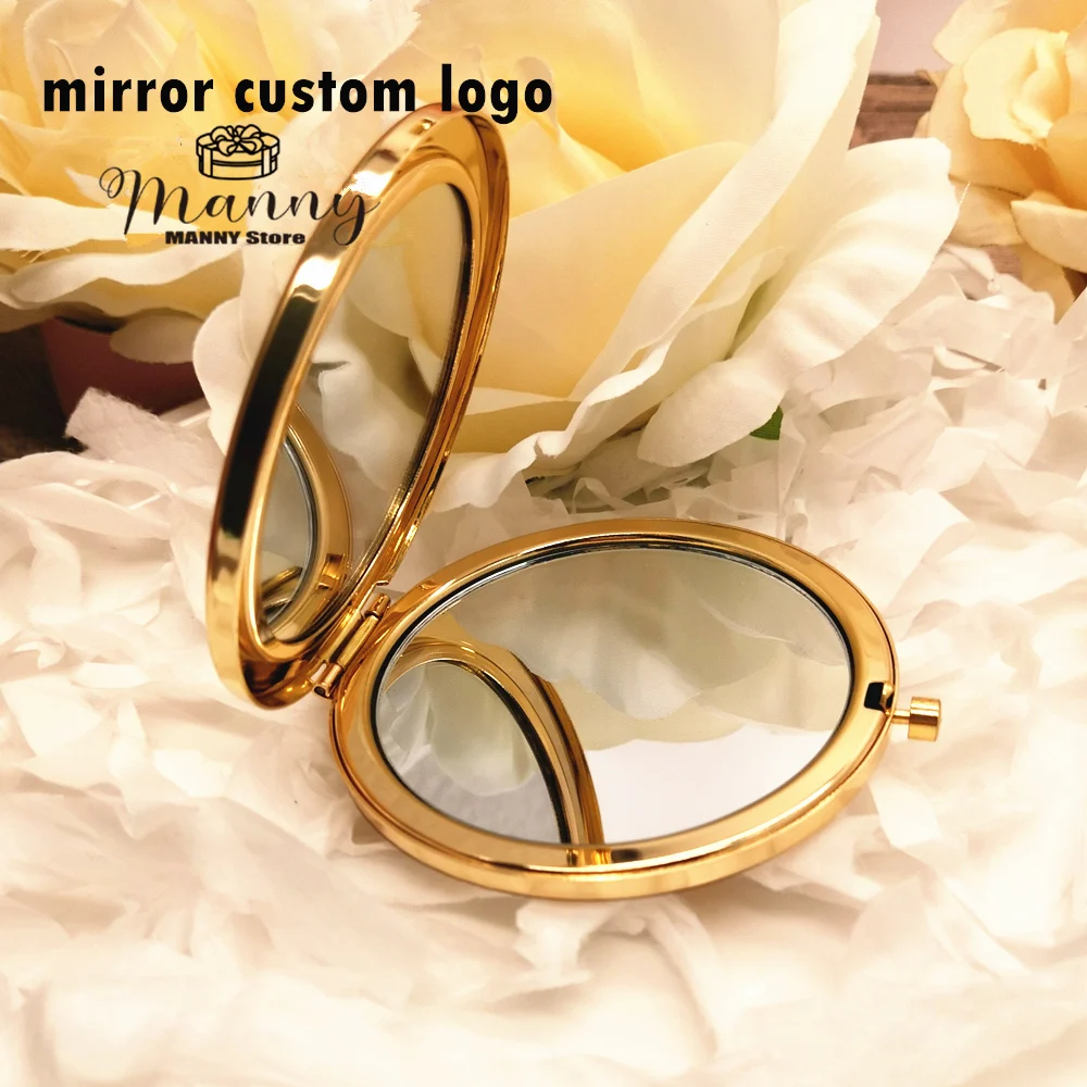 Personalized Makeup Mirror Bridesmaid Wedding Gift Custom Compact Pocket Folding Mirror Bachelorette Bridal Shower Party Favors