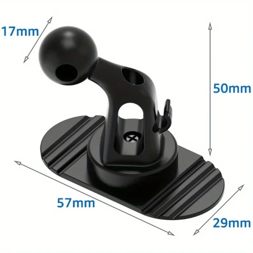360 Degree Rotating Car Phone Mount 17mm Ball Joint Sticky Base Dashboard Holder with Wire Hook - High Quality 3M Adhesive
