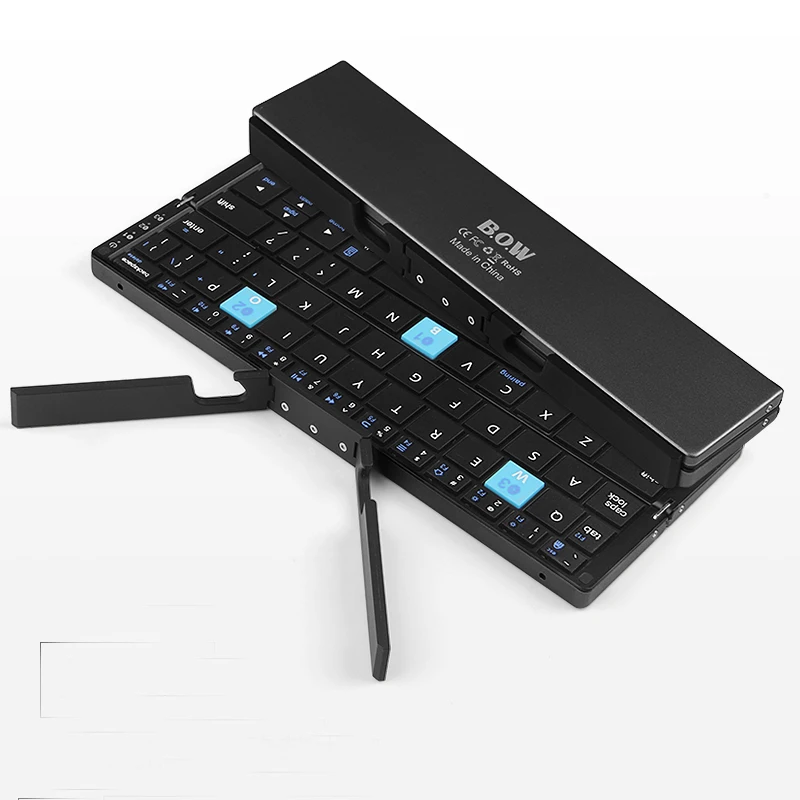 Tri-folding foldable Bluetooth Wireless Keyboard Aluminum Housing For iPad 7 8 9 iPhone 11 12 13 14 Z Fold 4 MateXS MiX Fold