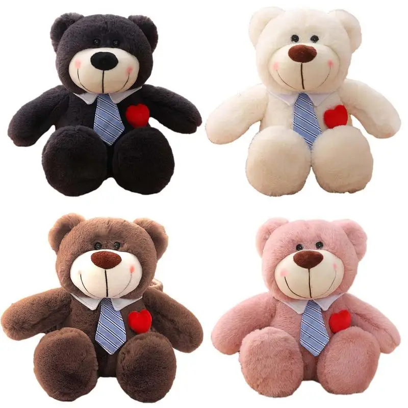 TeddyBear Stuffed Animal 14 Inch Soft Cuddly Stuffed Plush Bear With Bow Tie Cute Stuffed Animals Toy Birthday Gifts For Kids