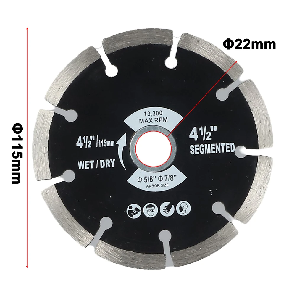 ZLWei Disco de corte de diamante de 100/115/4.921 in para hormigón de mármol Hoja de corte de baldosas de cerámica Amoladora angular Hoja de sierra circular con brida