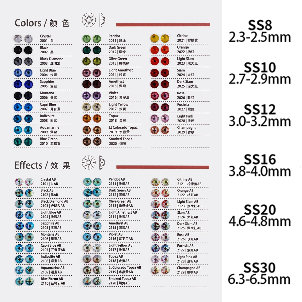 블랙 SS10-SS40 고품질 AAAAA 2088 8 빅 8 작은 라인 석 크리스탈 골드 플랫 백 반짝이 스톤 네일 아트 액세서리