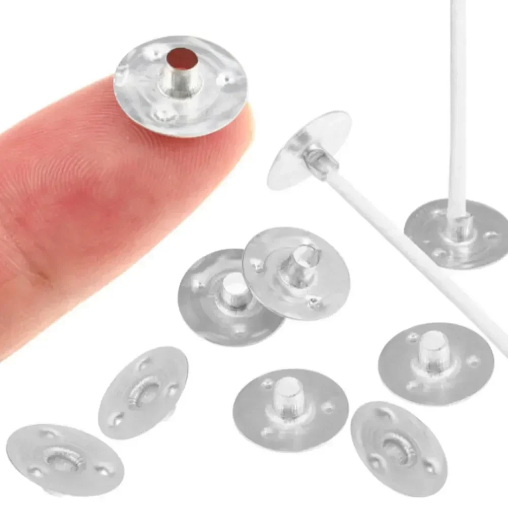 Description Picture 6 of item100 Pcs Durable Waxed Candles Making Metal Wick Sustainers Carry Holders Tabs Tool DIY Crafts Candle Wicks DIY Candle Making