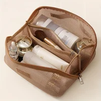 Organisateur de maquillage trousse de toilette féminine sac trousse de maquillage pochette de rangement boîte de luxe pour dame, sac à cosmétiques, sac de rangement pour voyage Zip 4