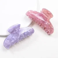 High Quality Acetate Hair Clips for Women Solid Color Striped Crab Claw Korean Girl Hairpin Barrette Hair Accessories Gift - Image 2