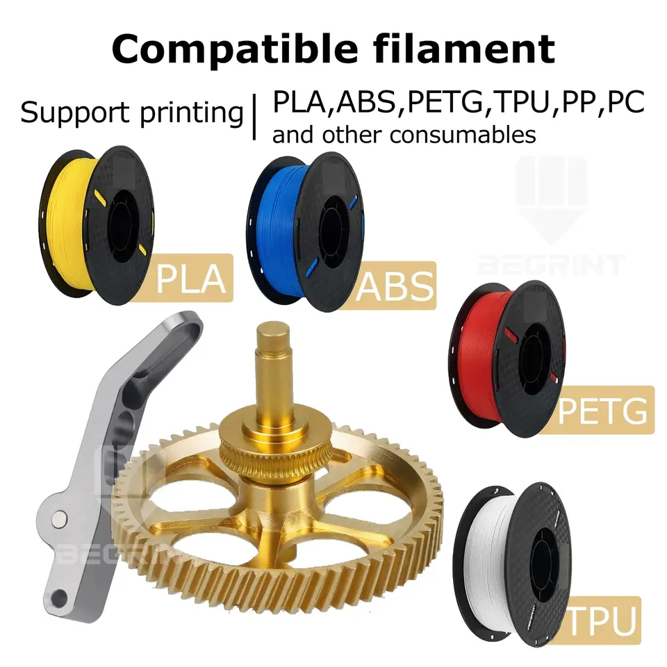 Upgrade All-Metal Extruder Gear Kit For Bambu Lab A1/A1mini Claw Gear RNC Nano-Coated Hardened Steel Helical Gear Wear Resistant image 3