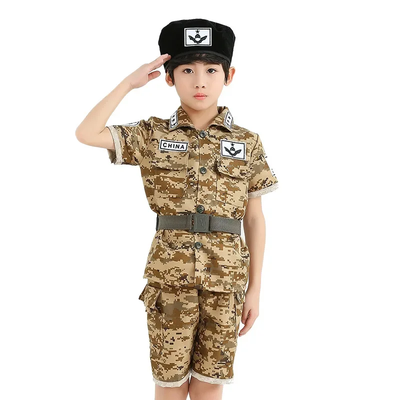 Korea Camouflage Uniform For Kids Boy Girl Summer Outdoor Uniform For Summer Combat Tactical Short Long Sleeve 5