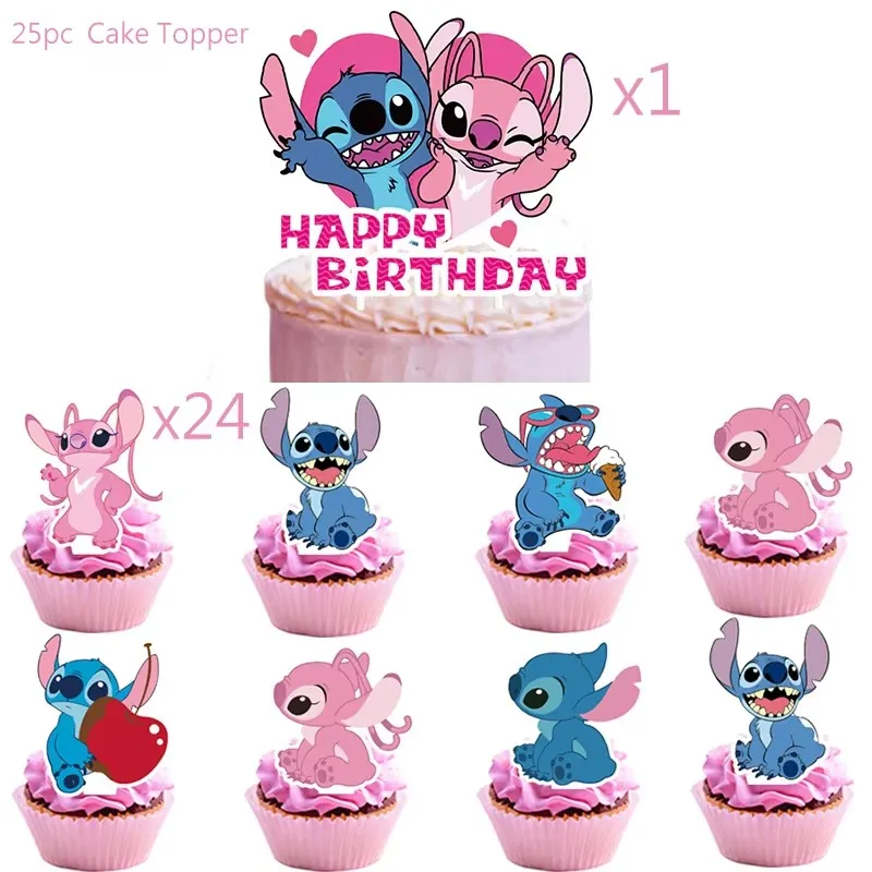 Lilo & Stitch Taart Toppers - Set van 1/25 stuks