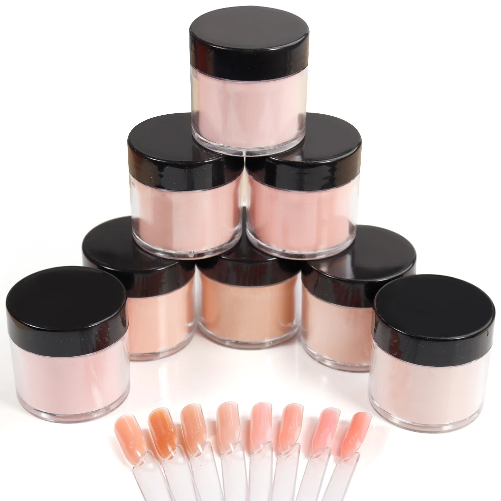 1jar Nude Nail Acrylic Powder 11 Colors Crystal Rose Pink Extension/Dip/Engraving Flower Nail Acrylic Solid Color Crystal Powder
