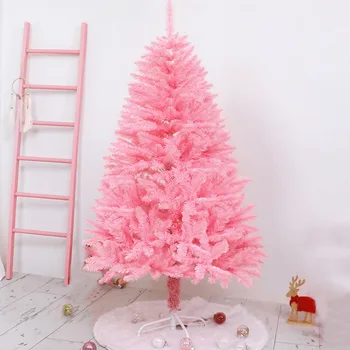 1.8m/6ft Pink/White Artificial Christmas Pine Tree Seasonal Holiday Carnival Decoration for Office, Party, Indoor,Outdoor 1