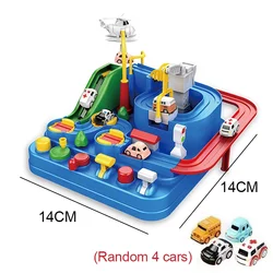 Racing Rail Car Educational Adventure Game for Kids - Interactive Brain - Boosting Toy with Animal and Space Rocket Themes (14X14CM)