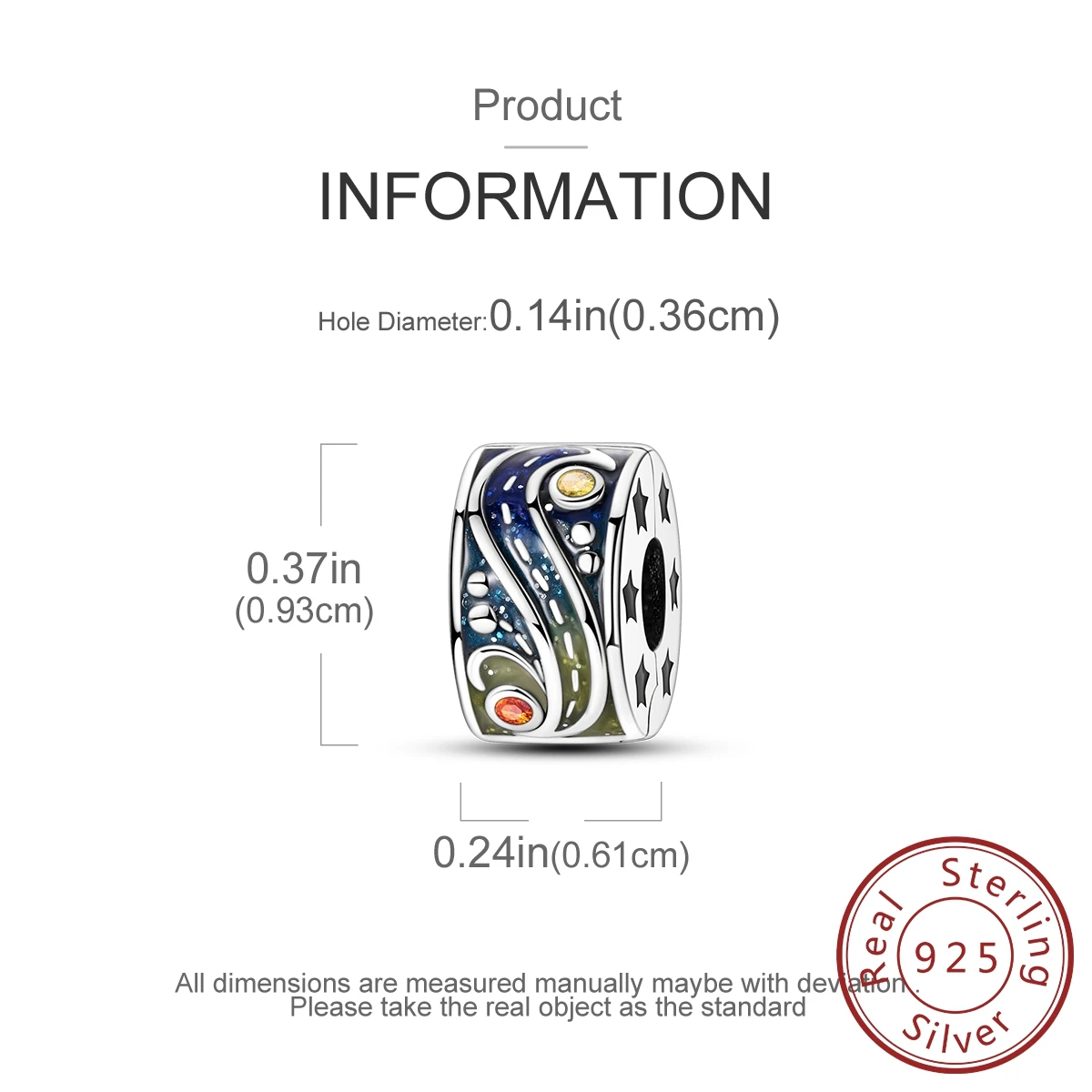Van Gogh Starry Night Charm With Zircon