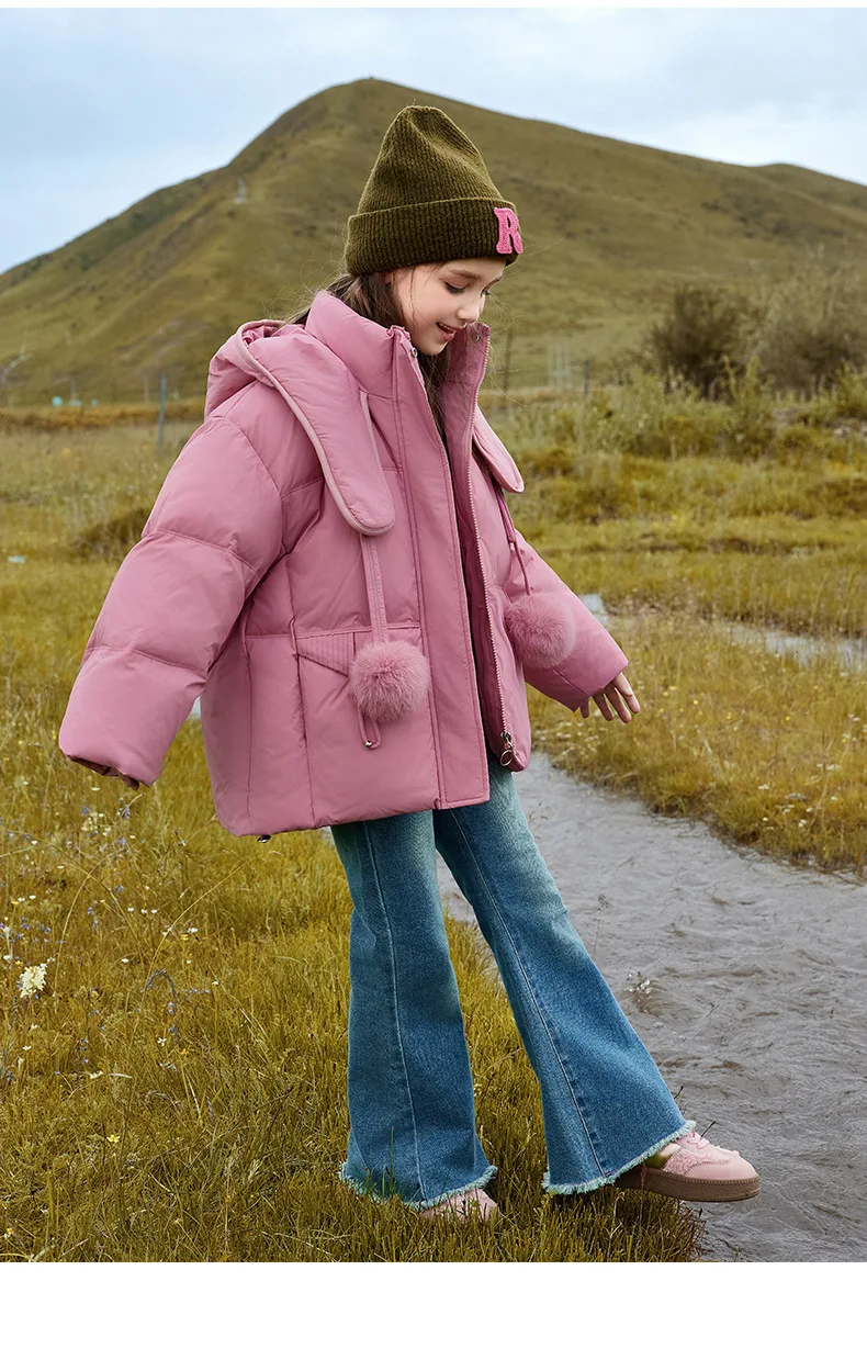 OLEKID 5-12 Jahre Winter Kinder Mädchen Daunenjacke Dicke Warme Kapuze Teenager Mädchen Jacke Mantel Kinder Parka Oberbekleidung Mantel – Detail 4
