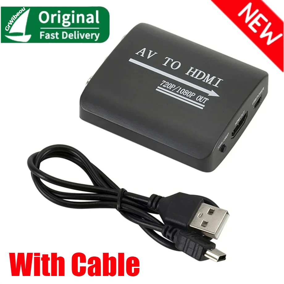 1080P AV RCA to HDMI 互換コンバータ RCA CVSB L/R ビデオ スケーラー アダプタ PS1/PS2/PS3/Xbox/VHS/VCR 用 720p/1080p をサポート