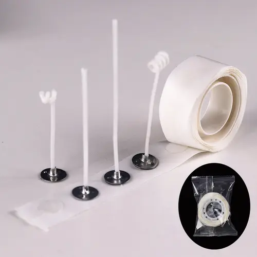 Smokeless Candle Wicks 2.6-20cm Pre-Waxed Cotton Core Wicks with Metal Sustainer Tabs DIY Handmade Candle Making Tools - Image 4