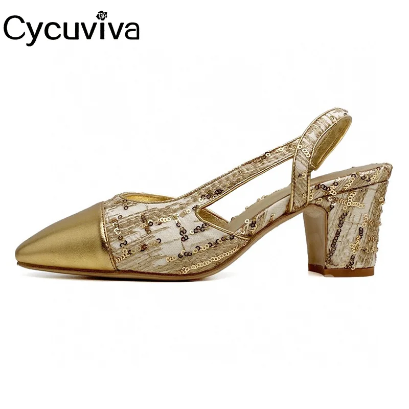 

Spring Brand Girl's Pumps Chunky Heel Slingback Round Toe Mary Jean Women's Shoes Dress Loafers Summer Party Sandals For Women