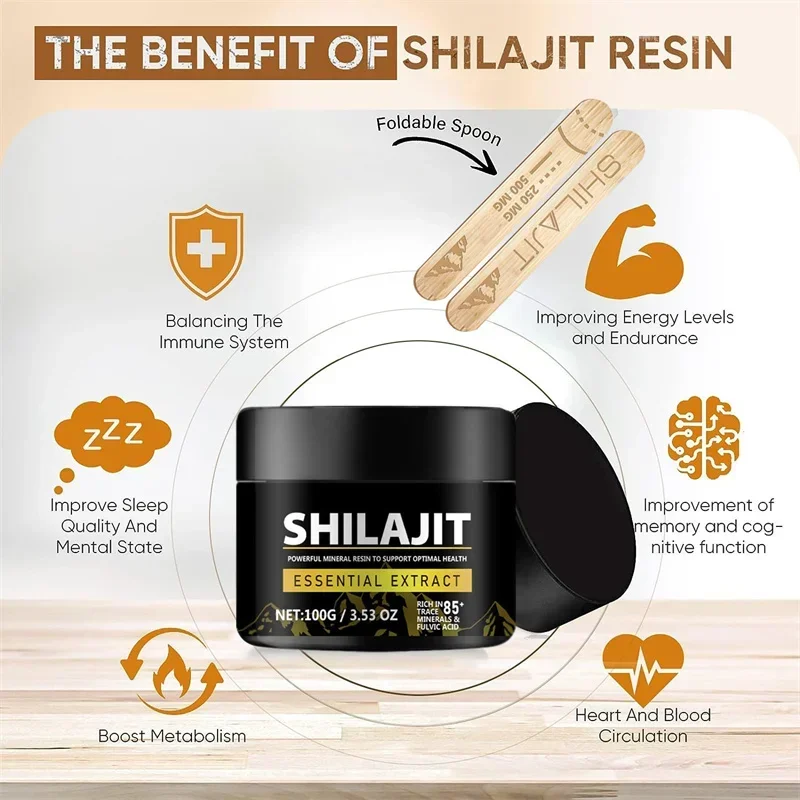 1000mg Pure Shilajit Resin Supplements shilajit resin supplements Mineral Supplements Himalaya Original with 85+ Trace Minerals Fulvic Acid for Beauty Health