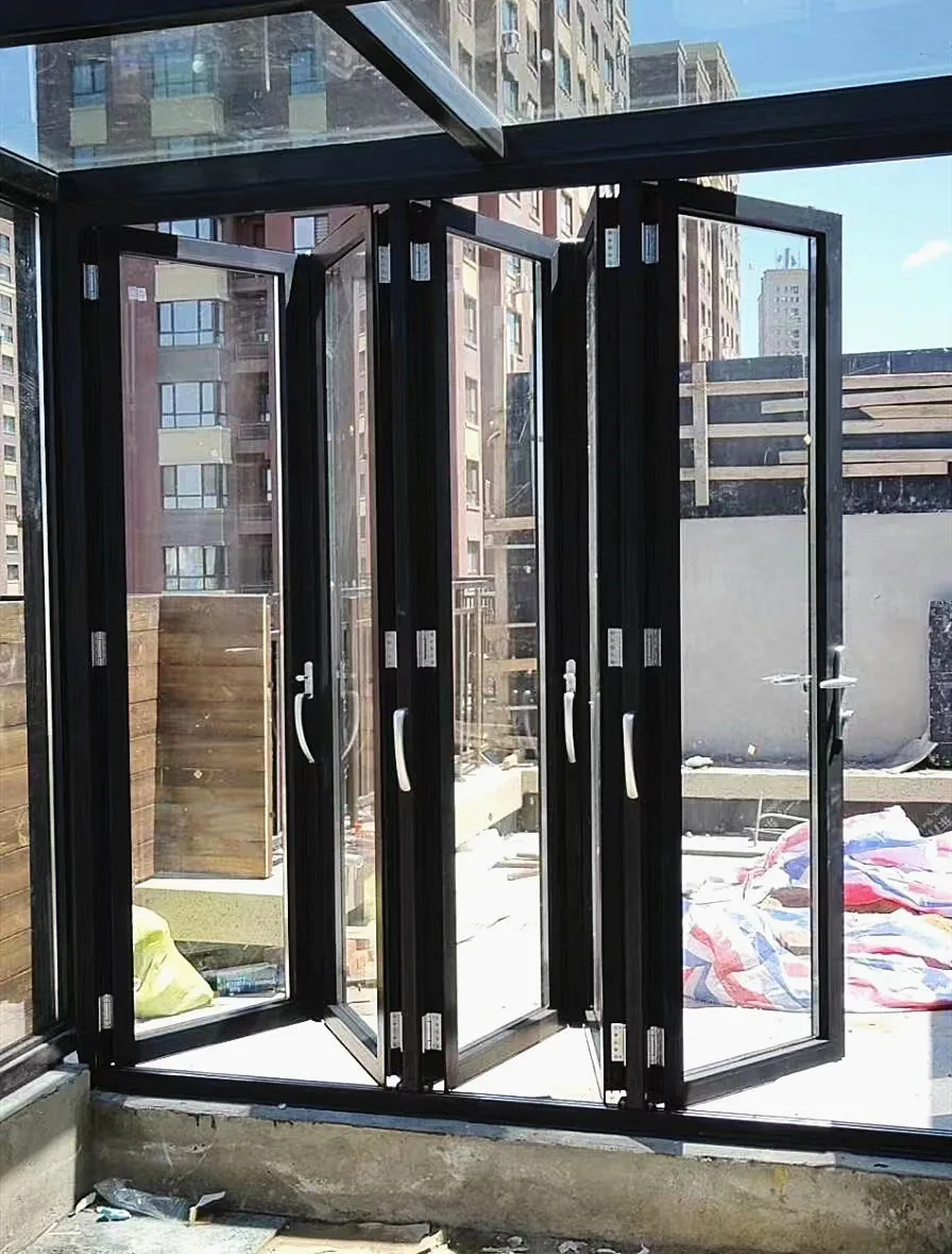 CFR customize 10*8 exterior sliding patio bi folding door balcony doors aluminum bi-fold accordion door aluminum bifold