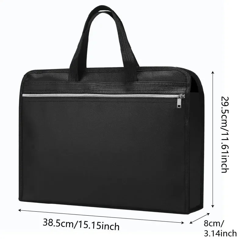 Thickened Double Layer Business Briefcase Multifunctional Waterproof Zipper Pouch Solid Color Large Capacity Package Accessories leather briefcase