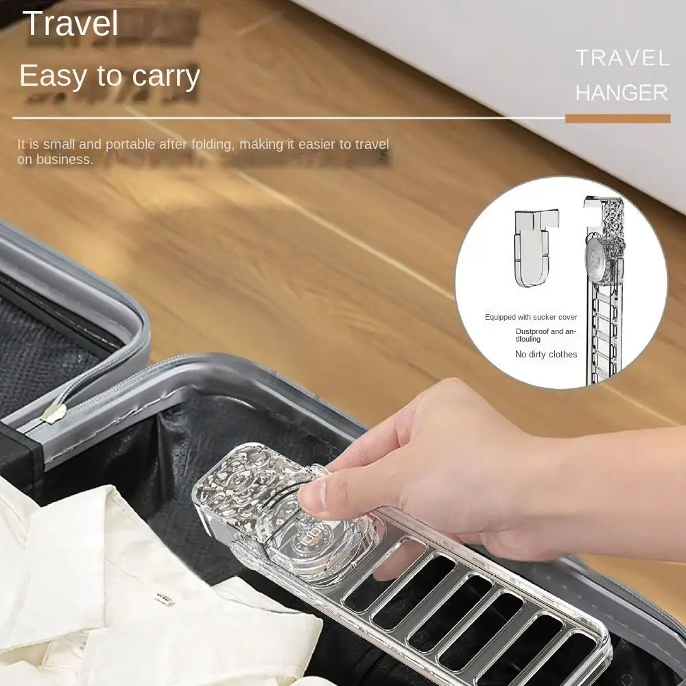Portable Travel Clothes Hanger Snap-on 6-hole Drying Rack Storage Clothes Hanger Suction Cup Window Frame Gifts