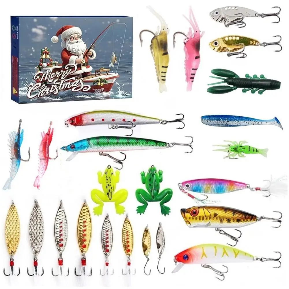 Fishing Tackle Advent Calendar 24 day Christmas Advent Calendar Fishing Tackle Box Creative Christmas Gifts Countdown