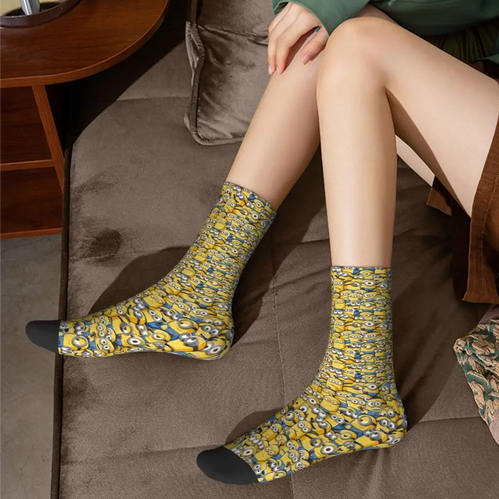 Custom Cool Print M- Minions Cartoon Socks for Women Men Stretchy Summer Autumn Winter M- Minions Bananas Crew Socks 20 Scfc2d41c04b94c0cb20cc3089b657359g